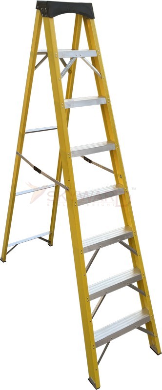 Model No. F4100 Fibreglass Step Ladder for Electrical, Home and Commercial Access Use, Professional Insulated Climbing Ladder for Maintenance, Storage, Repair and Daily Working Tasks